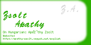 zsolt apathy business card